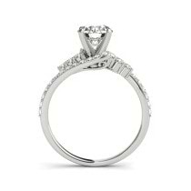 Diamond Bypass Engagement Ring Setting Platinum (0.45ct)