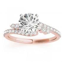 Diamond Accented Bypass Bridal Set Setting 14k Rose Gold (0.74ct)