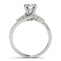 Diamond Accented Bypass Bridal Set Setting 14k White Gold (0.74ct)