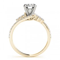 Diamond Accented Bypass Bridal Set Setting 18k Yellow Gold (0.74ct)
