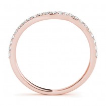 Diamond Accented Contoured Wedding Band 14k Rose Gold (0.29ct)