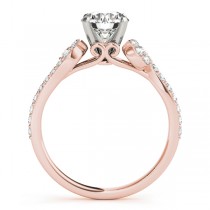 Diamond Single Row Curved Engagement Ring 14k Rose Gold (0.39 ct)