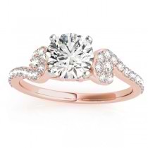 Diamond Single Row Curved Engagement Ring 18k Rose Gold (0.39 ct)