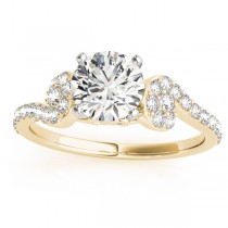 Diamond Single Row Curved Engagement Ring 18k Yellow Gold (0.39 ct)