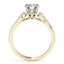 Diamond Single Row Curved Engagement Ring 18k Yellow Gold (0.39 ct)
