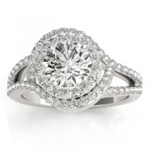 Diamond Engagement Ring Setting & Wedding Band 14k White Gold (1.06ct)