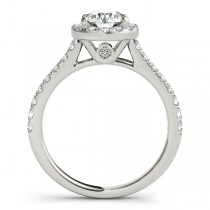 Round Diamond Halo Engagement Ring 14k White Gold (1.33ct)