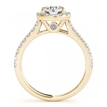 Round Diamond Halo Engagement Ring 14k Yellow Gold (1.33ct)