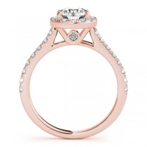 Round Diamond Halo Bridal Ring Set 14k Rose Gold (1.57ct)