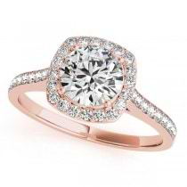 Diamond Accented Halo Engagement Ring in 14k Rose Gold (1.33ct)