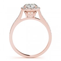 Diamond Accented Halo Engagement Ring in 14k Rose Gold (1.33ct)