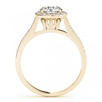 Diamond Accented Halo Engagement Ring in 14k Yellow Gold (1.33ct)