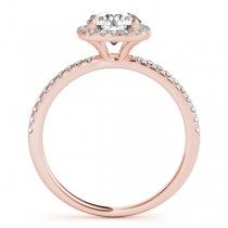 Square Halo Lab Grown Diamond Engagement Ring Setting in 14k Rose Gold 0.20ct