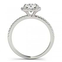 Square Halo Diamond Bridal Setting Ring & Band 18k White Gold (0.33ct)