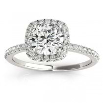 Square Halo Lab Grown Diamond Bridal Setting Ring & Band 18k White Gold (0.33ct)