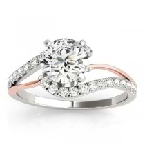 Diamond Split Shank Engagement Ring Setting 18k Two-Tone Gold (0.31ct)