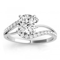 Diamond Split Shank Engagement Ring Setting 18k White Gold (0.31ct)