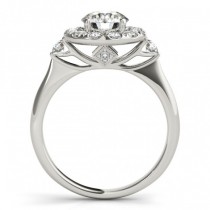 Diamond Circle Halo Preset Engagement Ring 14k White Gold (1.50ct)