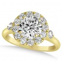 Diamond Circle Halo Preset Engagement Ring 14k Yellow Gold (1.50ct)