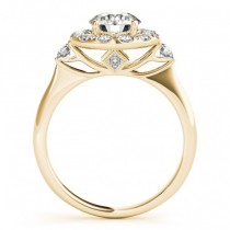 Circle Halo Diamond Accented Engagement Ring 14k Yellow Gold (0.50ct)