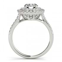 Diamond Double Halo Engagement Ring Setting 14k White Gold (0.33ct)