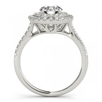 Diamond Double Halo Engagement Ring Setting 18k White Gold (0.33ct)