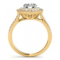 Diamond Double Halo Engagement Ring Setting 18k Yellow Gold (0.33ct)
