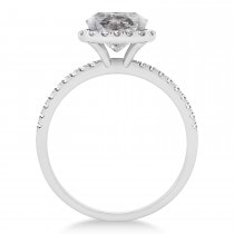 Cushion Salt & Pepper Diamond Halo Engagement Ring French Pave Platinum 2.00ct