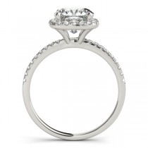 Cushion Lab Grown Diamond Halo Engagement Ring French Pave Platinum 1.58ct