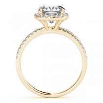 Cushion Diamond Halo Bridal Set French Pave 18k Yellow Gold 1.72ct