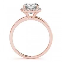 Cushion Solitaire Diamond Halo Engagement Ring 18k Rose Gold (1.00ct)