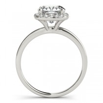 Cushion Solitaire Diamond Halo Engagement Ring 18k White Gold (1.00ct)