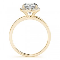 Cushion Solitaire Diamond Halo Engagement Ring 18k Yellow Gold (1.00ct)