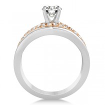 Split Shank & Twisted Infinity Engagement Ring 14k Two Tone Gold (0.25ct)