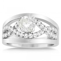 Split Shank & Twisted Infinity Engagement Ring 14k White Gold (0.25ct)