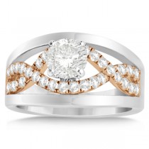 Split Shank & Twisted Infinity Engagement Ring 18k Two Tone Gold (0.25ct)