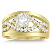 Split Shank & Infinity Engagement Ring Bridal Set 14k Yellow Gold (0.25ct)