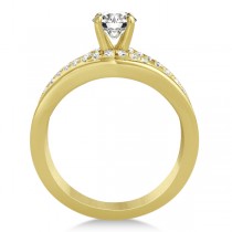Split Shank & Infinity Engagement Ring Bridal Set 14k Yellow Gold (0.25ct)