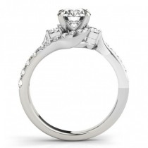 Diamond Bypass Engagement Ring Setting in 14k White Gold (0.50ct)