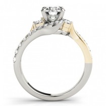 Diamond Bypass Engagement Ring in 14k Two Tone Yellow Gold (0.50ct)
