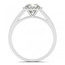 Cushion Cut Diamond Halo Engagement Ring in 14k White Gold (1.45ct)