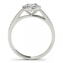 Cushion Diamond Halo Engagement Ring 14k White Gold (1.54ct)