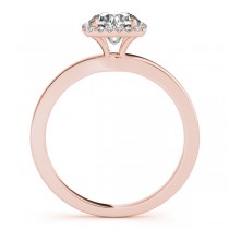 Diamond Square Solitaire Halo Engagement Ring 14k Rose Gold (1.12ct)