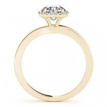 Diamond Square Solitaire Halo Engagement Ring 14k Yellow Gold (1.12ct)