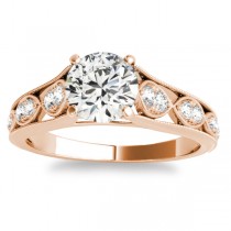 Graduating Diamond Side Stone Engagement Ring 14k Rose Gold (0.20ct)