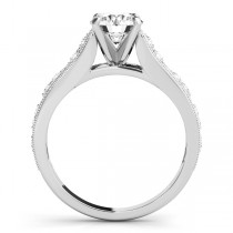 Graduating Diamond Side Stone Engagement Ring 14k Two Tone Gold 0.20ct