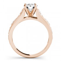 Graduating Diamond Side Stone Accents Bridal Set 14k Rose Gold 0.40ct