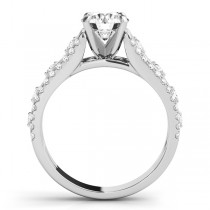 Graduating Diamond Twisted Engagement Ring 14k White Gold (0.38ct)