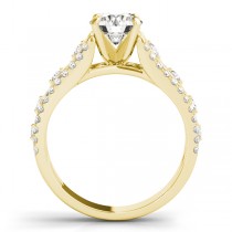 Graduating Diamond Side Stone Twisted Bridal Set 14k Yellow Gold 0.75ct