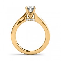 Diamond Single Row Swirl Prong Engagement Ring 14k Yellow Gold (1.28ct)